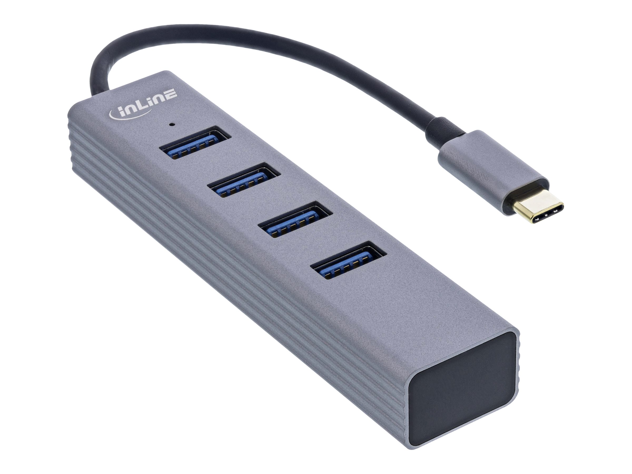 INLINE USB 3.2 Typ-C Multi Hub 4x USB-A 5Gbs OTG Metallgehäuse
