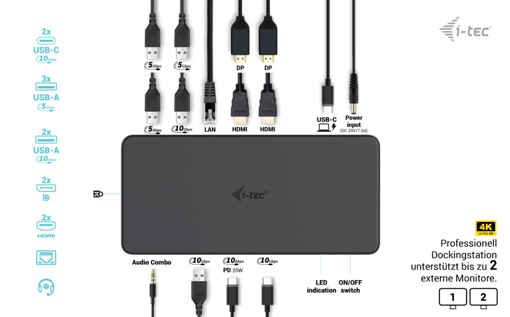 i-tec Dockingstation CADUAL4KDOCKPD2