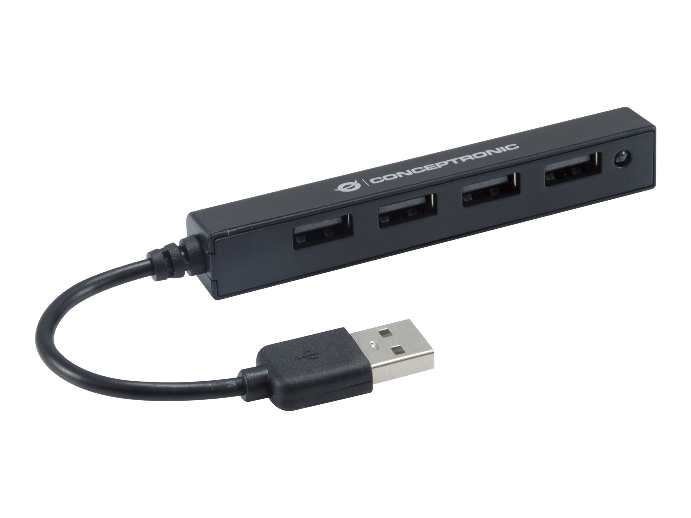 CONCEPTRONIC 4Port Hub USBA204xA20 schlank oNetz sw