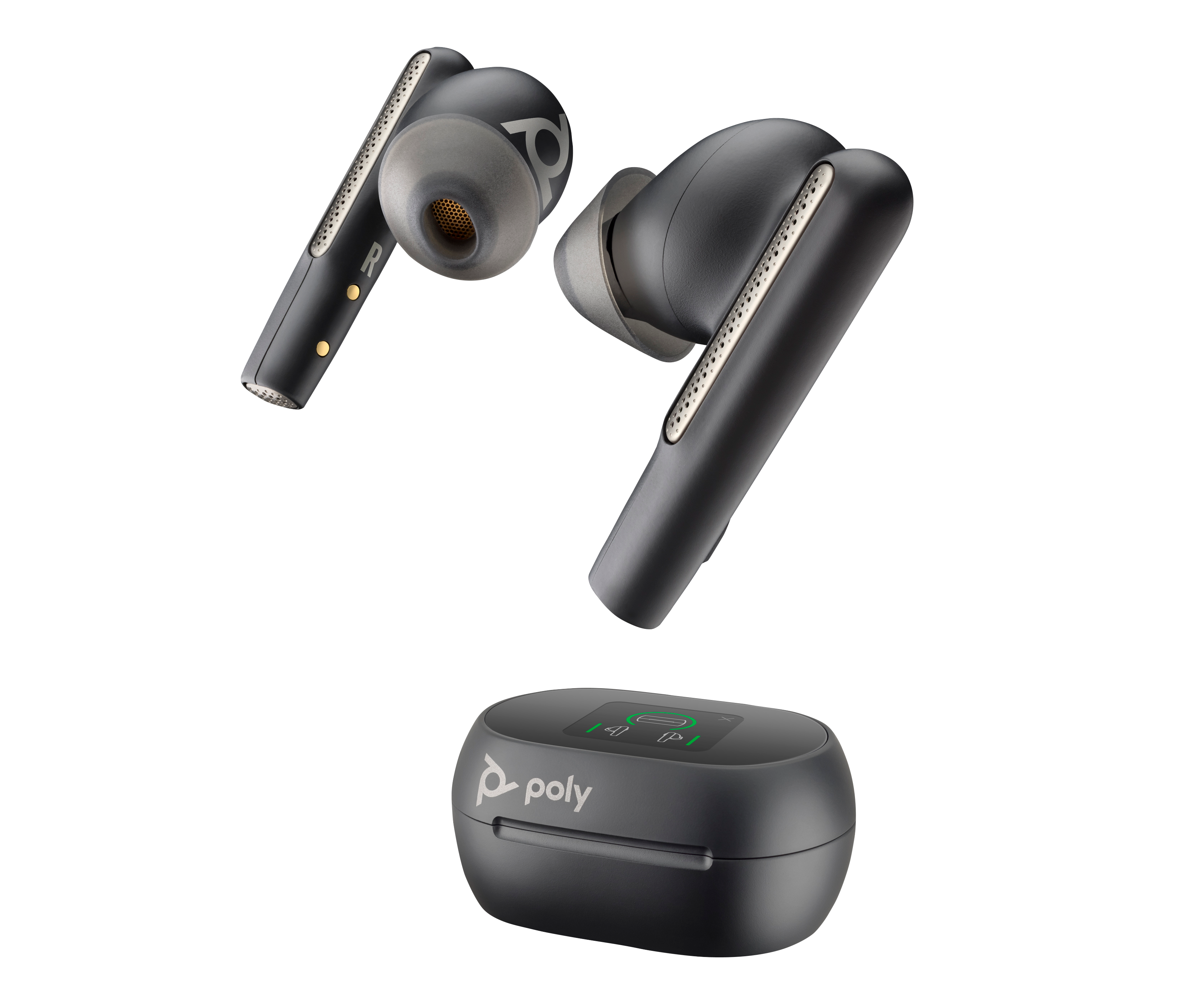 HP Poly Voyager Free 60 UC M Carbon Black Earbuds BT700 USBC Adapter Touchscreen Charge Case