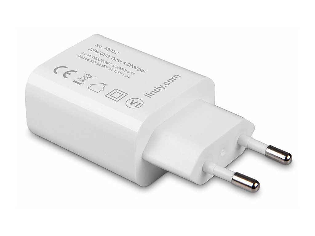 LINDY 18W 1 Port USB Type A Charger
