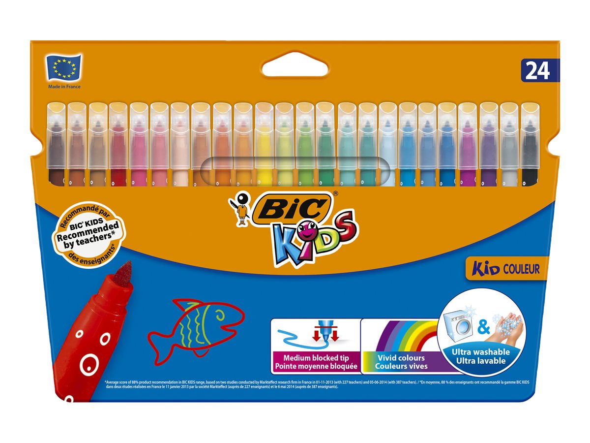 BIC Kids Kid Couleur Filzstifte farbsortiert, 24 St