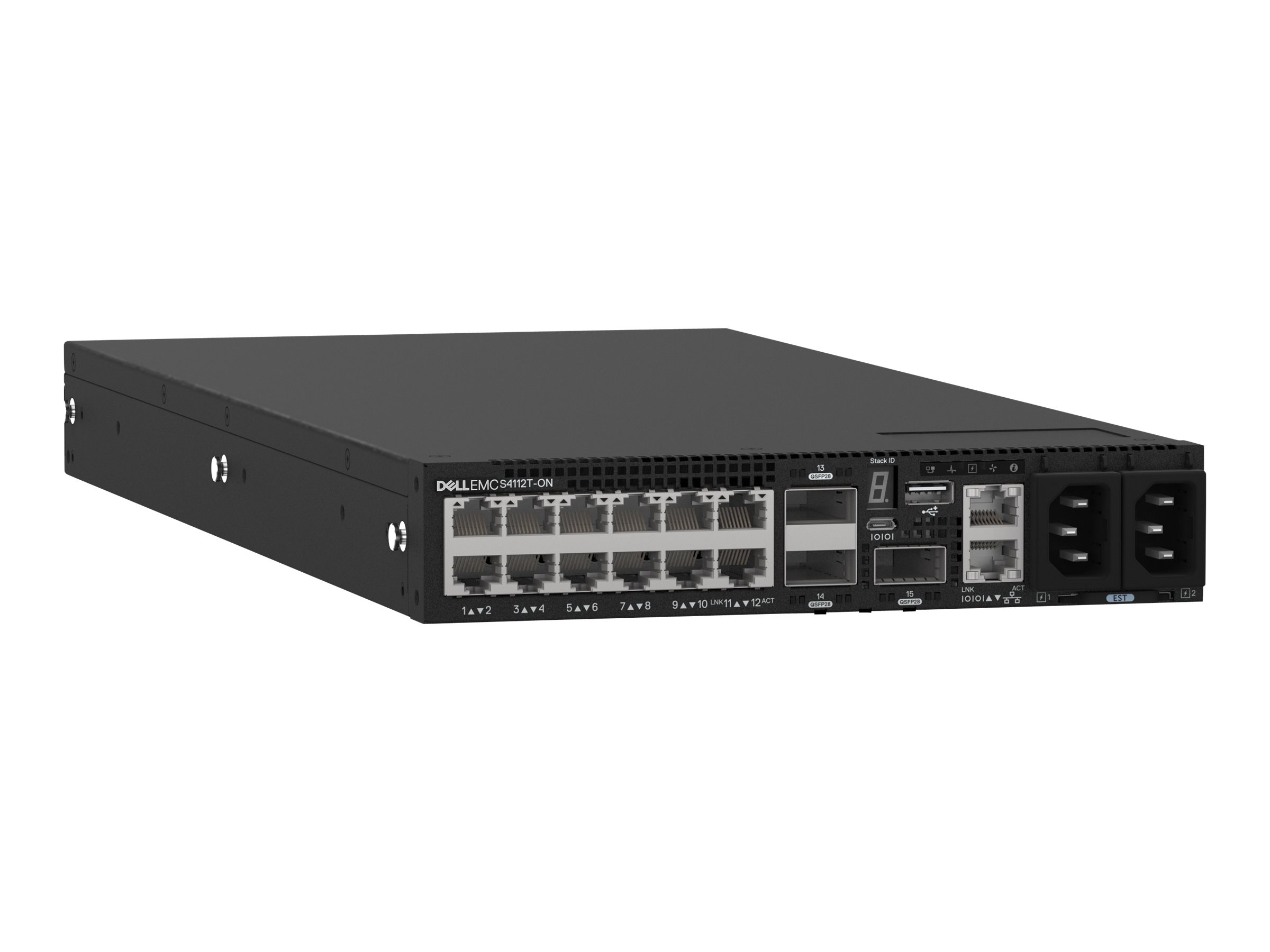 DELL EMC Switch S4112T 12 x 10GBaseT 3 x 100GbE QSFP28 IO to FAN 2 x AC PSU OS10