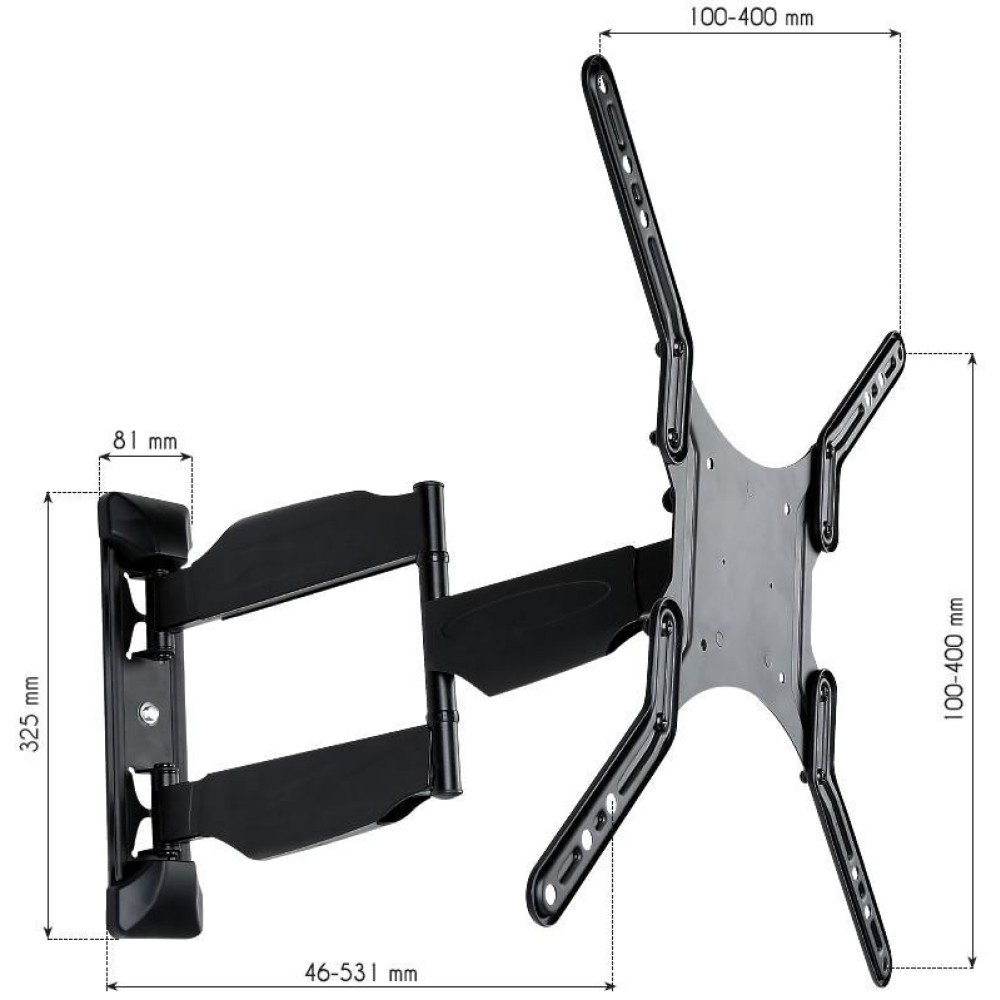 TECHLY Wandhalterung fuer LCD TV LED schwarz 58,42cm139,70cm 2355Zoll FullMotion max30Kg
