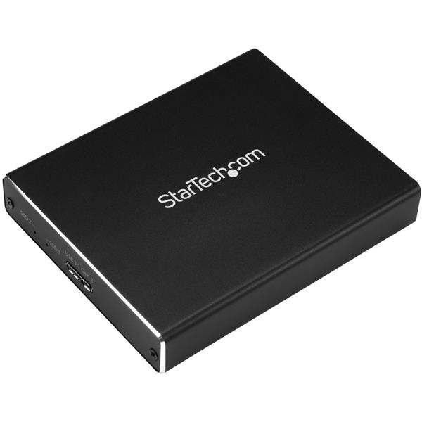STARTECHCOM SSD Festplattengehaeuse fuer zwei M2 Festplatten USB 31 Type C NGFF USB C Kabel USB 31 Case zu 2x M2 Adapter