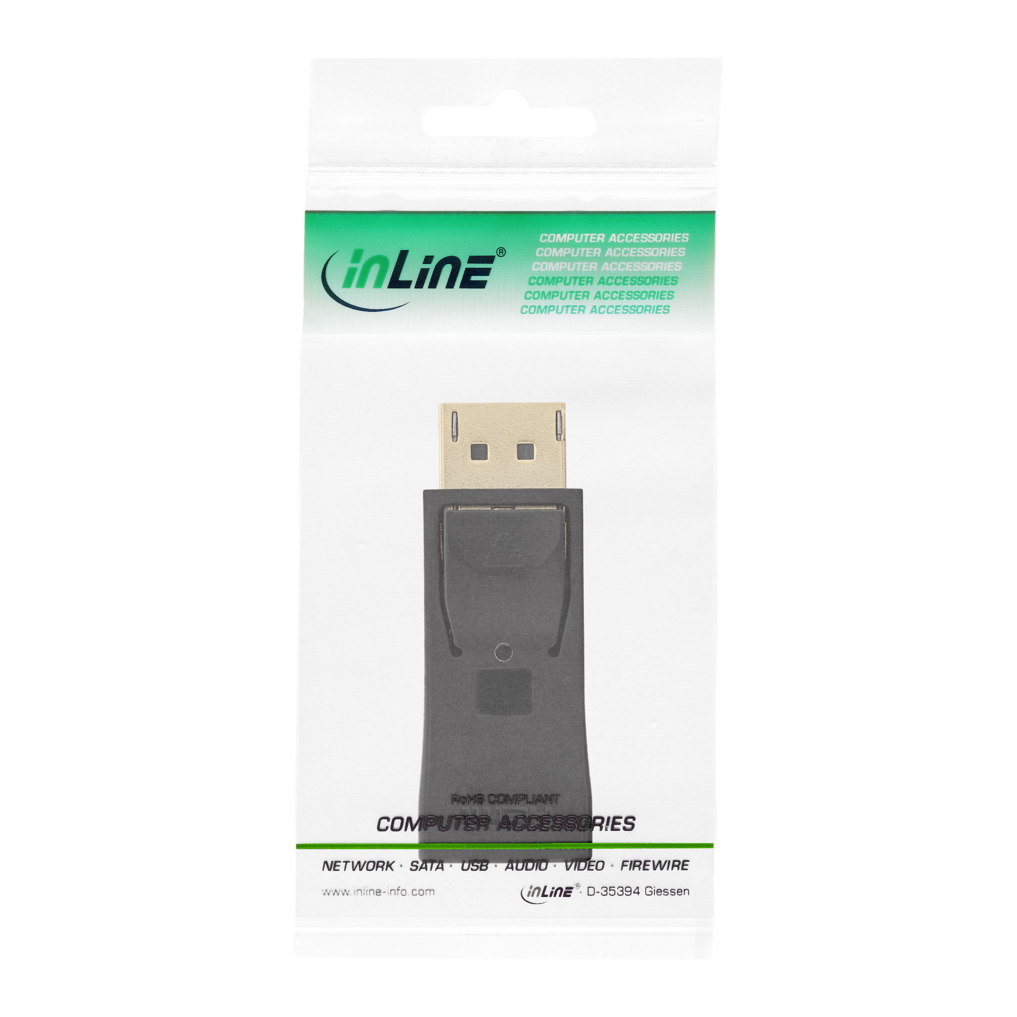 INLINE DisplayPort Adapter Displayport Stecker auf HDMI Buchse 4K2K schwarz