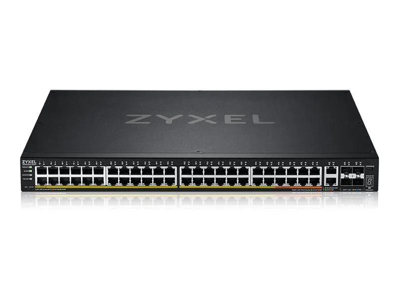 ZYXEL XGS2220-54FP L3 Access Switch 960W PoE 40xPoE+/10xPoE++ 48x1G RJ45 2x10mG RJ45 4x10G SFP+ Uplink incl. 1Year NebulaFlex Pro