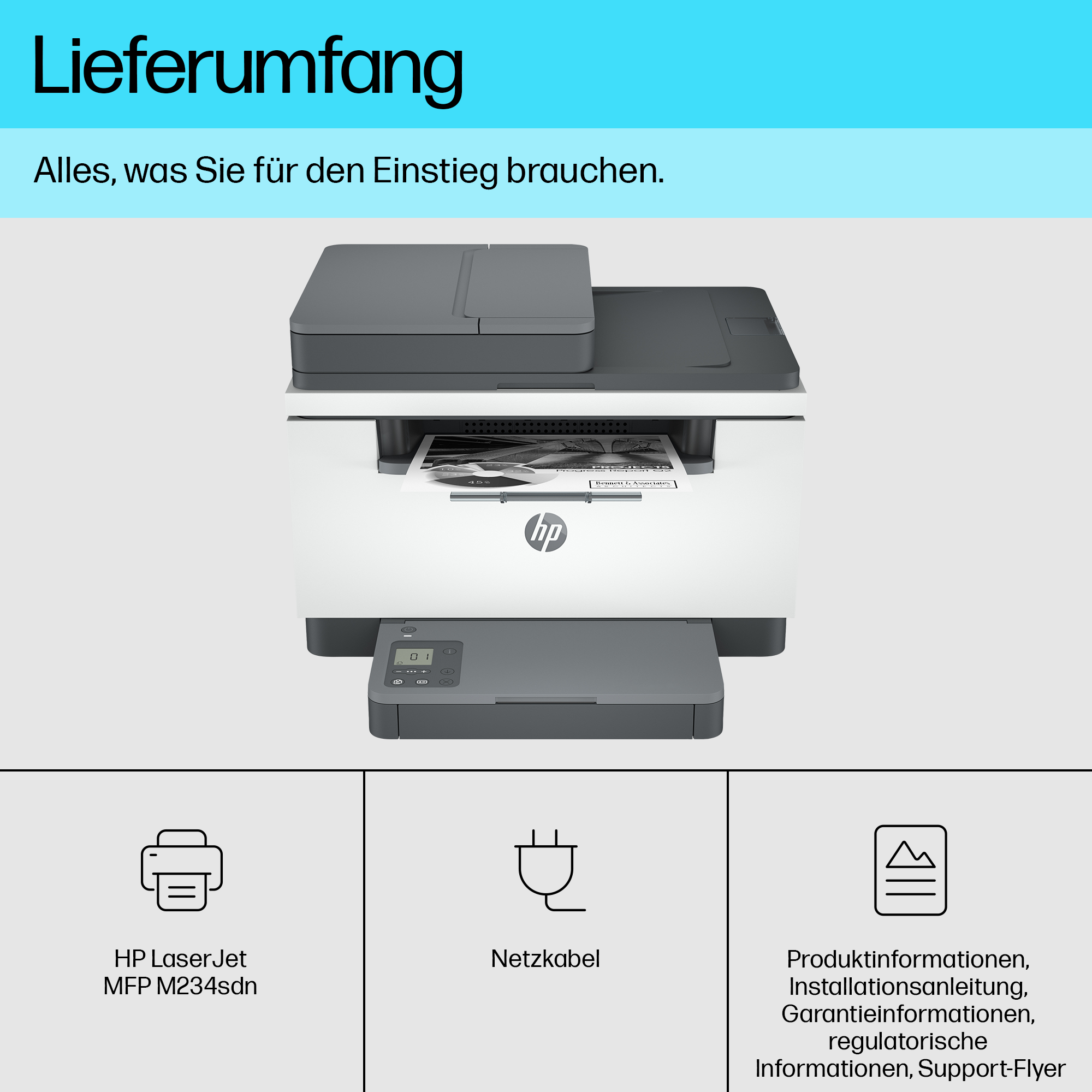 HP LaserJet MFP M234sdn Multifunktionsdrucker weiß