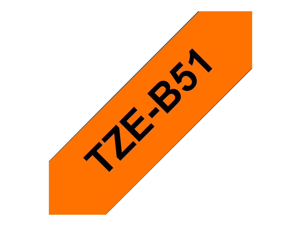 Schriftbandkassette Brother 24mm signal orange/schwarz