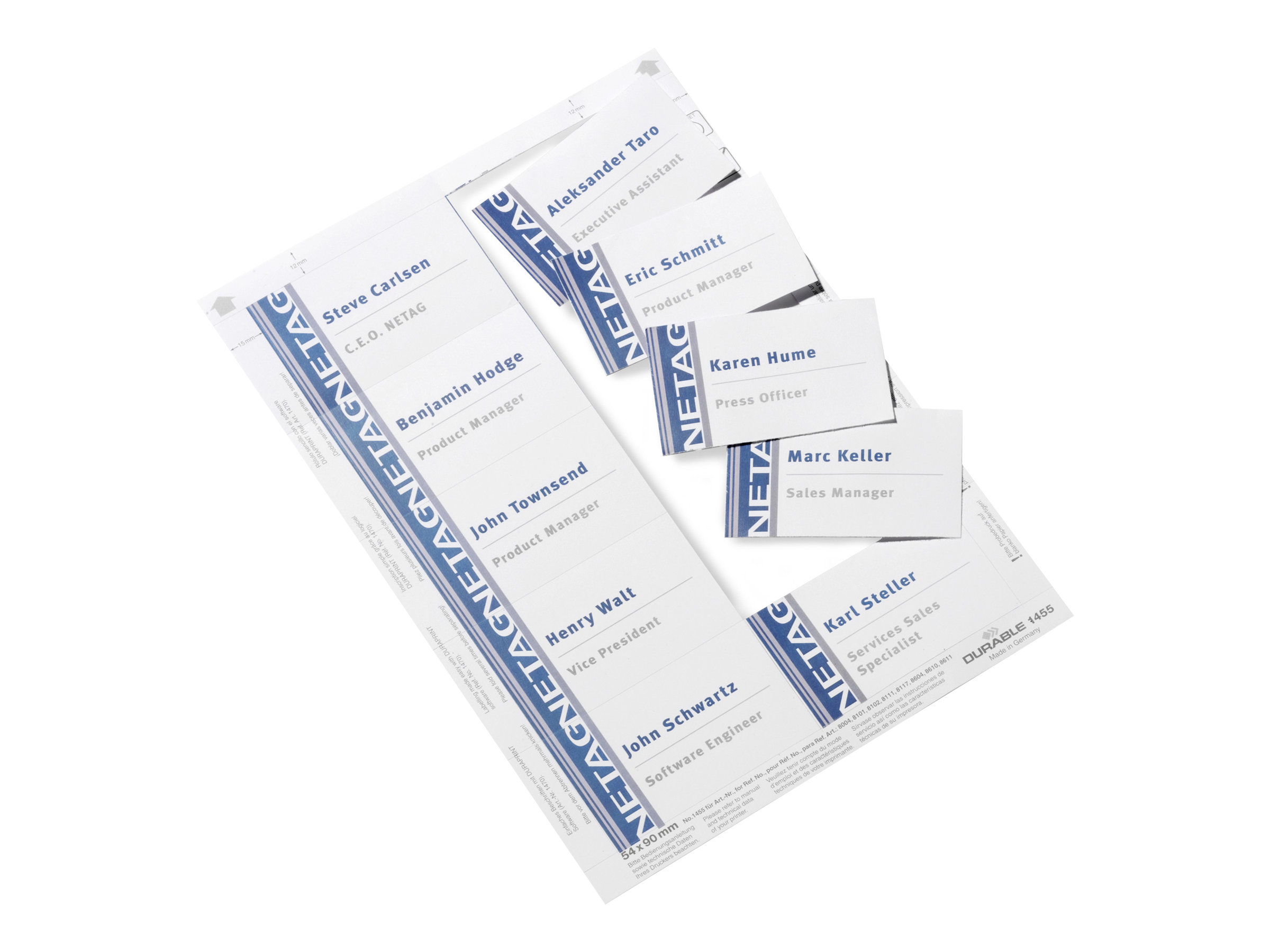DURABLE Einsteckschilder fuer Namensschilder Badgemaker 9,0 x 5,4 cm, 200 St.