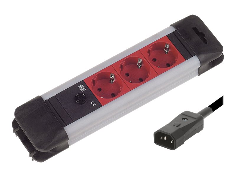 BACHMANN Steckdosenleiste 3x Schutzkontakt Zuleitungs-Stecker C14 2m BACHMANN Steckdosenleiste 3x Schutzkontakt Zuleitungs-Stecker C14 2m