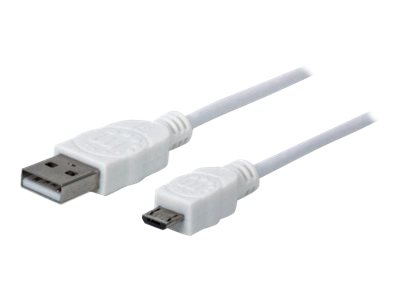 MANHATTAN Hi-Speed USB Micro-B Anschlusskabel USB 2.0 Typ A Stecker - Micro-B Stecker 480 Mbps 1m weiss MANHATTAN Hi-Speed USB Micro-B Anschlusskabel USB 2.0 Typ A Stecker - Micro-B Stecker 480 Mbps 1m weiss