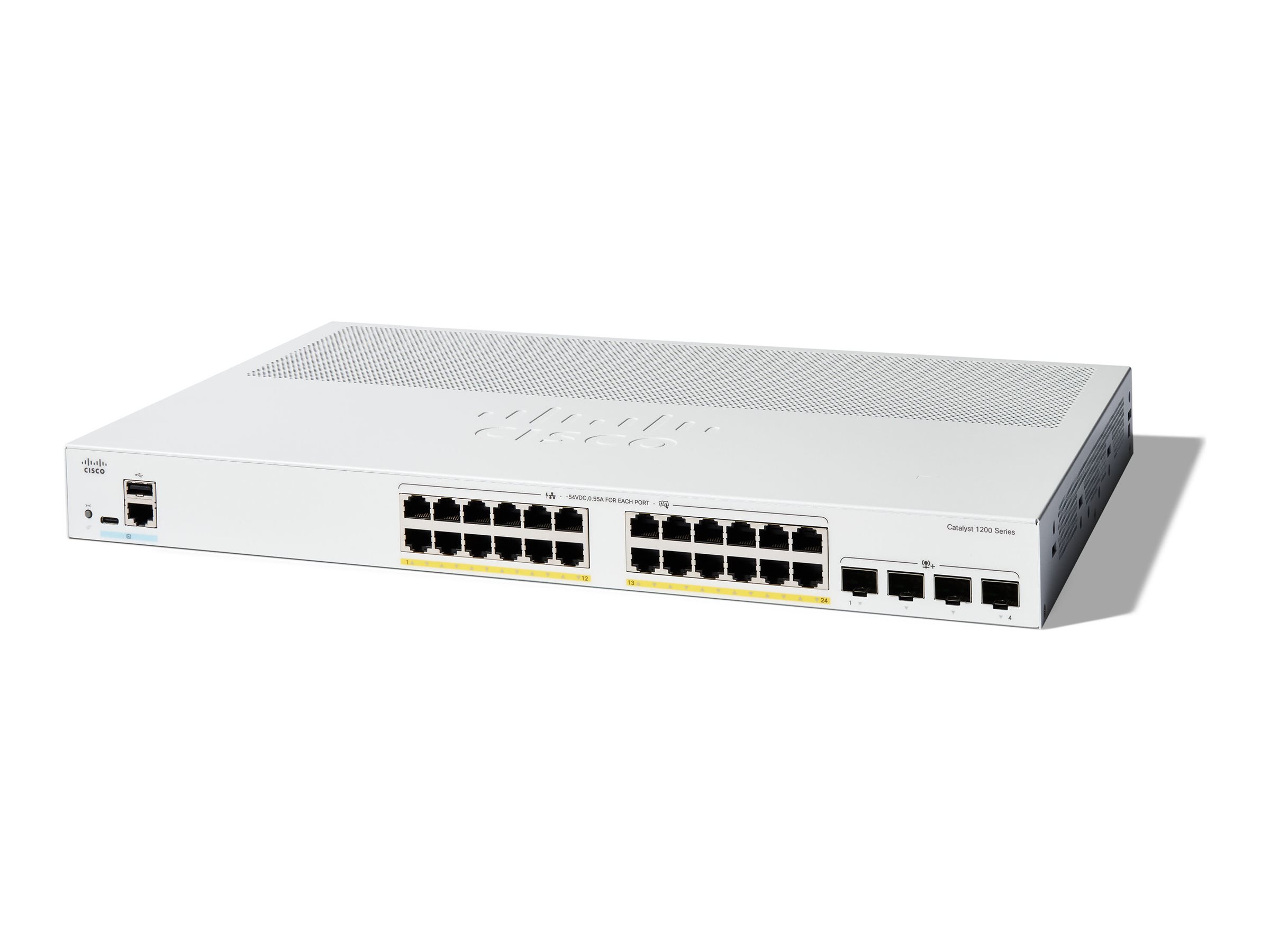 CISCO Catalyst 1200 24-Port Switch / PoE+ with 195W power budget / 4 x 10G SFP+ Uplinks