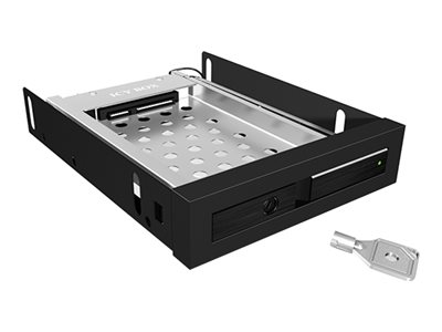 ICY BOX IB-2217StS SATA Wechselrahmen fuer 6,3cm 2.5Z HDDs SSDs in 3.5Z Schacht Hot-Easy-Swap Aluminium Schloss  schwarz