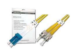 DIGITUS LWL Patchkabel LC zu ST OS2 Singlemode 09/125 Duplex Länge 2m