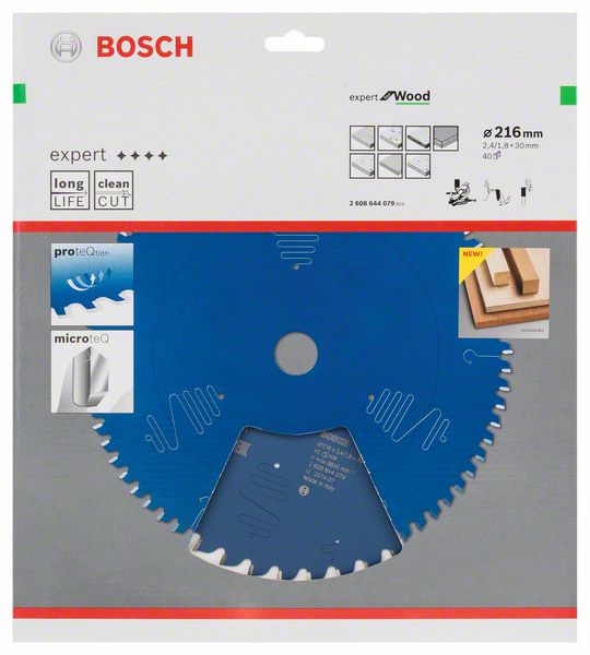BOSCH EXPERT for Wood Kreissägeblatt 216,0 mm, 40 Zähne, 1 St