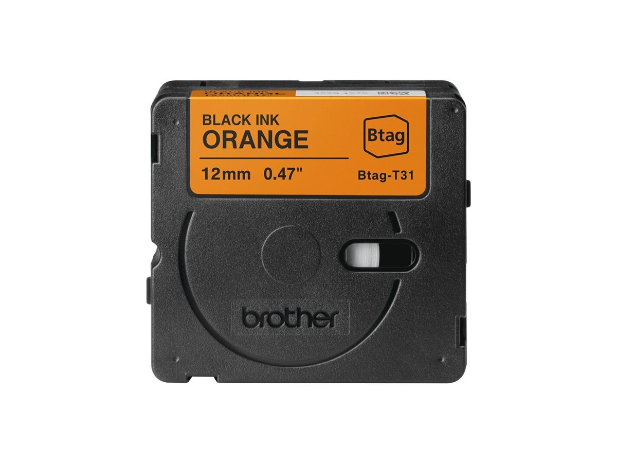 brother Schriftband Btag BTAGT31, 12 mm schwarz auf orange