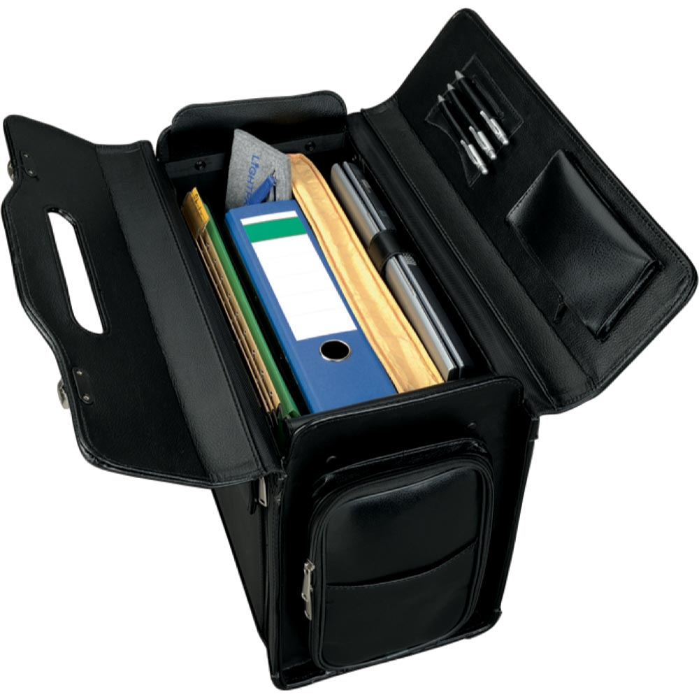 Alassio Pilotenkoffer VERONA Leder schwarz 49,0 x 24,0 x 35,0 cm