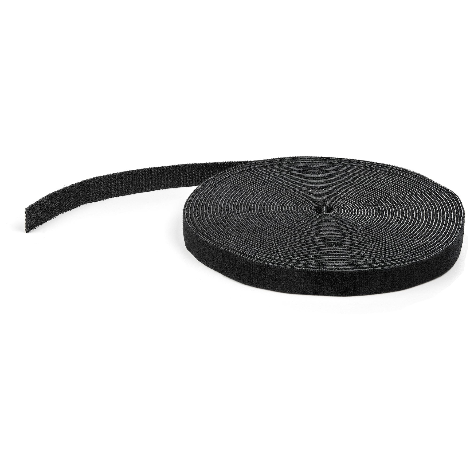 STARTECHCOM HookandLoop Cable Management Tie 50 ft Bulk Roll Black CuttoSize Cable Wrap Straps