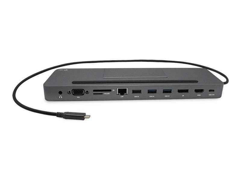 I-TEC USB-C Metal 4K 3xDisplay DS 1xHDMI1xVGA1xDP 1xSD+1xmicroSD CR 1xGLAN 1x3.5mmAudio 2xUSB 3.0 2xUSB 2.0 1xUSB-C PD+ Netztei 100W I-TEC USB-C Metal 4K 3xDisplay DS 1xHDMI1xVGA1xDP 1xSD+1xmicroSD CR 1xGLAN 1x3.5mmAudio 2xUSB 3.0 2xUSB 2.0 1xUSB-C PD+ Netztei 100W
