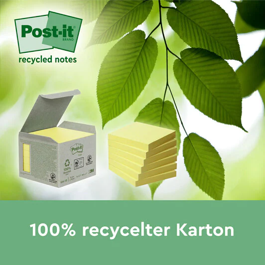 Postit Recycling ZNotes Haftnotizen farbsortiert, 16 Blöcke