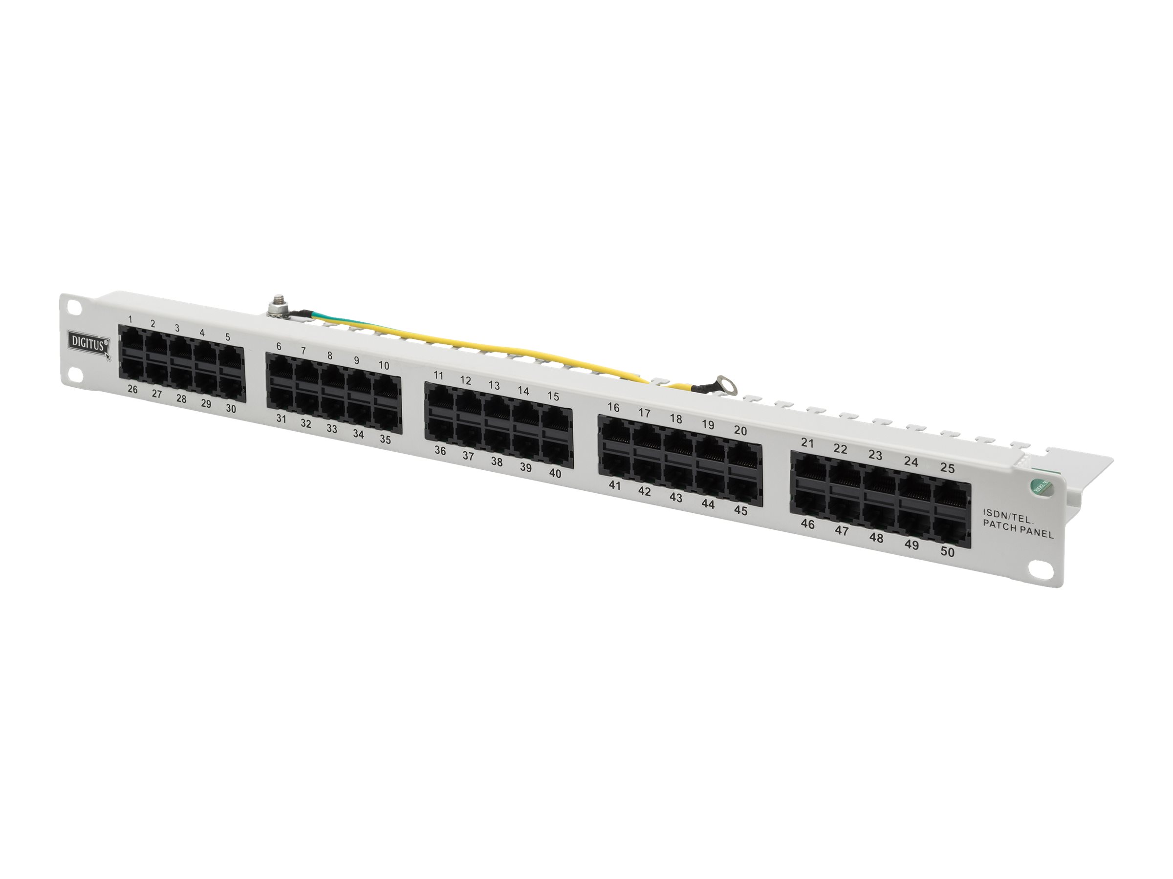 DIGITUS CAT 3 ISDN Patch Panel, ungeschirmt, 50Port grau