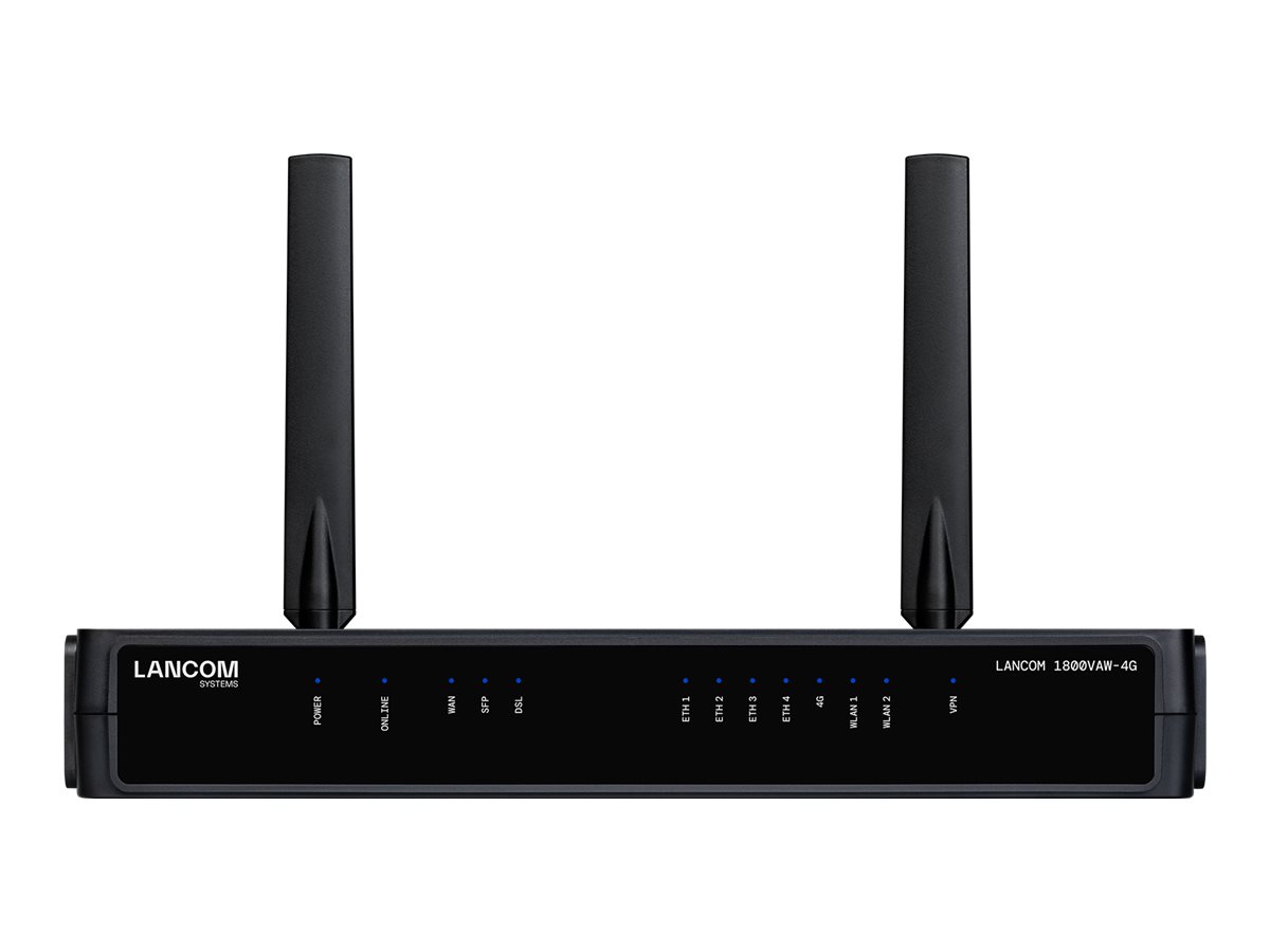 LANCOM 1800VAW-4G EU SD-WAN gateway with VDSL2/ADSL2+ modem Annex A/B/J/M 1x SFP/TP 1x WAN Ethernet