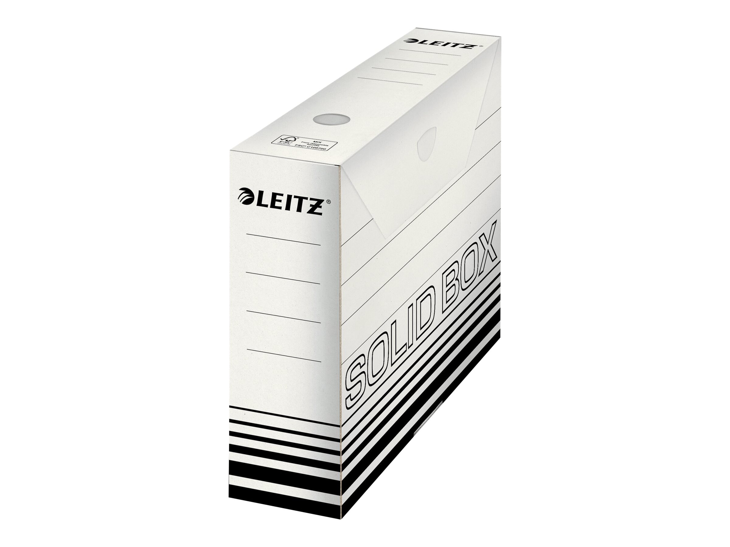 10 LEITZ Archivbox Solid weiÃ 8,0 x 33,0 x 25,7 cm