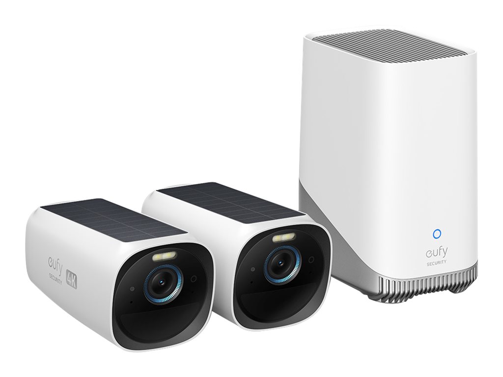 ANKER Eufy eufyCam 3 S330 2x1 2x Kamera 1x HomeBase 4K Auflösung IP67 Infrarot u. farbige Nachtsicht integrierte Sonnenkollektoren