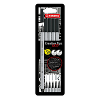 STABILO ARTY BLACK Filzstifte schwarz, 5 St. STABILO ARTY BLACK Filzstifte schwarz, 5 St.