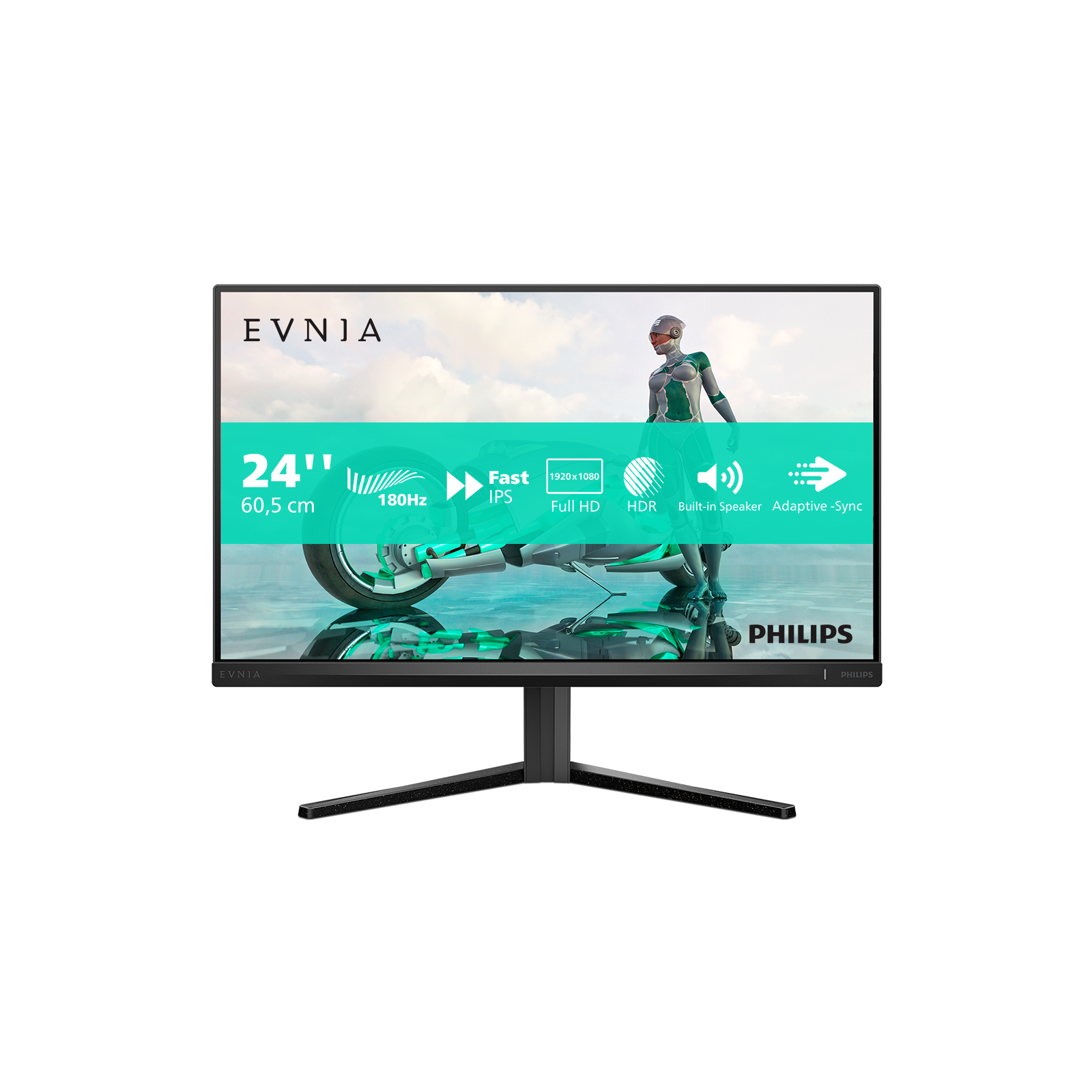 60,5 cm23,8 1920x1080 Philips 24M2N3200S00 169 FHD IPS 0,5ms 180Hz HDMI DisplayPort VESA Black