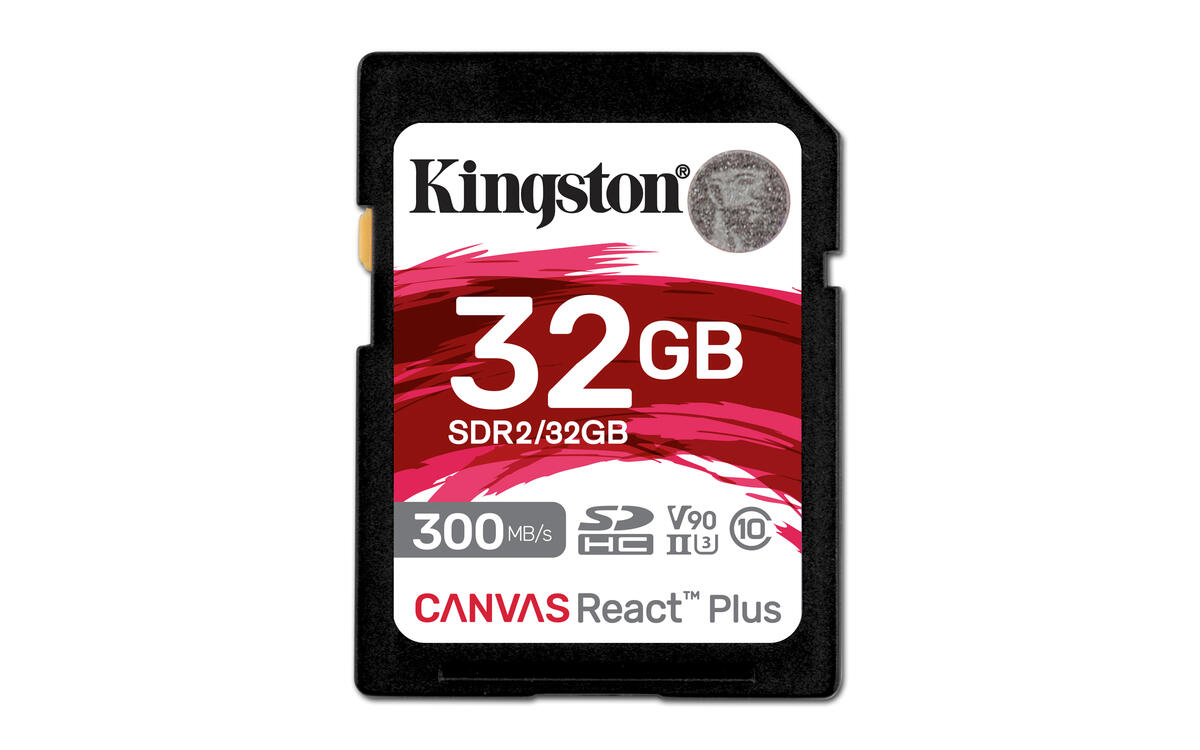 KINGSTON 32GB Canvas React Plus SDHC UHSII 300R260W U3 V90 for Full HD4K8K