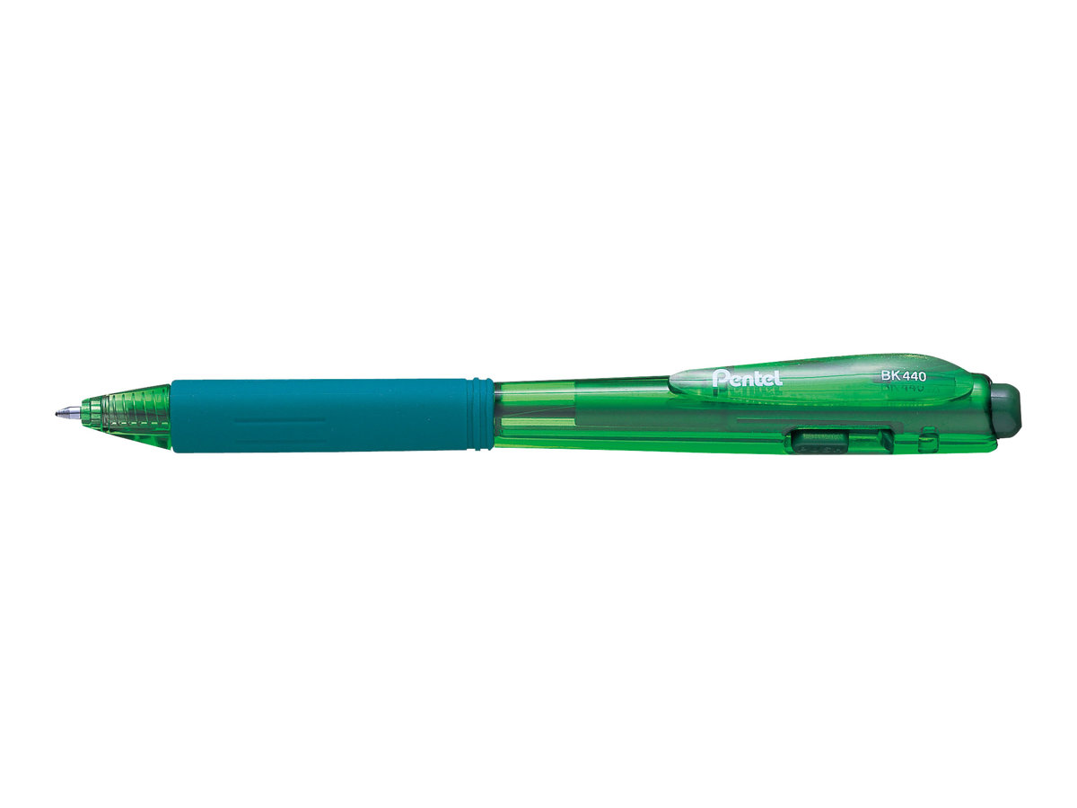 Pentel Kugelschreiber BK440 gruen/transparent, Schreibfarbe: gruen, 1 St.