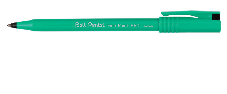 Pentel Ball R50 Tintenroller gruen 0,4 mm, Schreibfarbe: schwarz, 12 St. Pentel Ball R50 Tintenroller gruen 0,4 mm, Schreibfarbe: schwarz, 12 St.