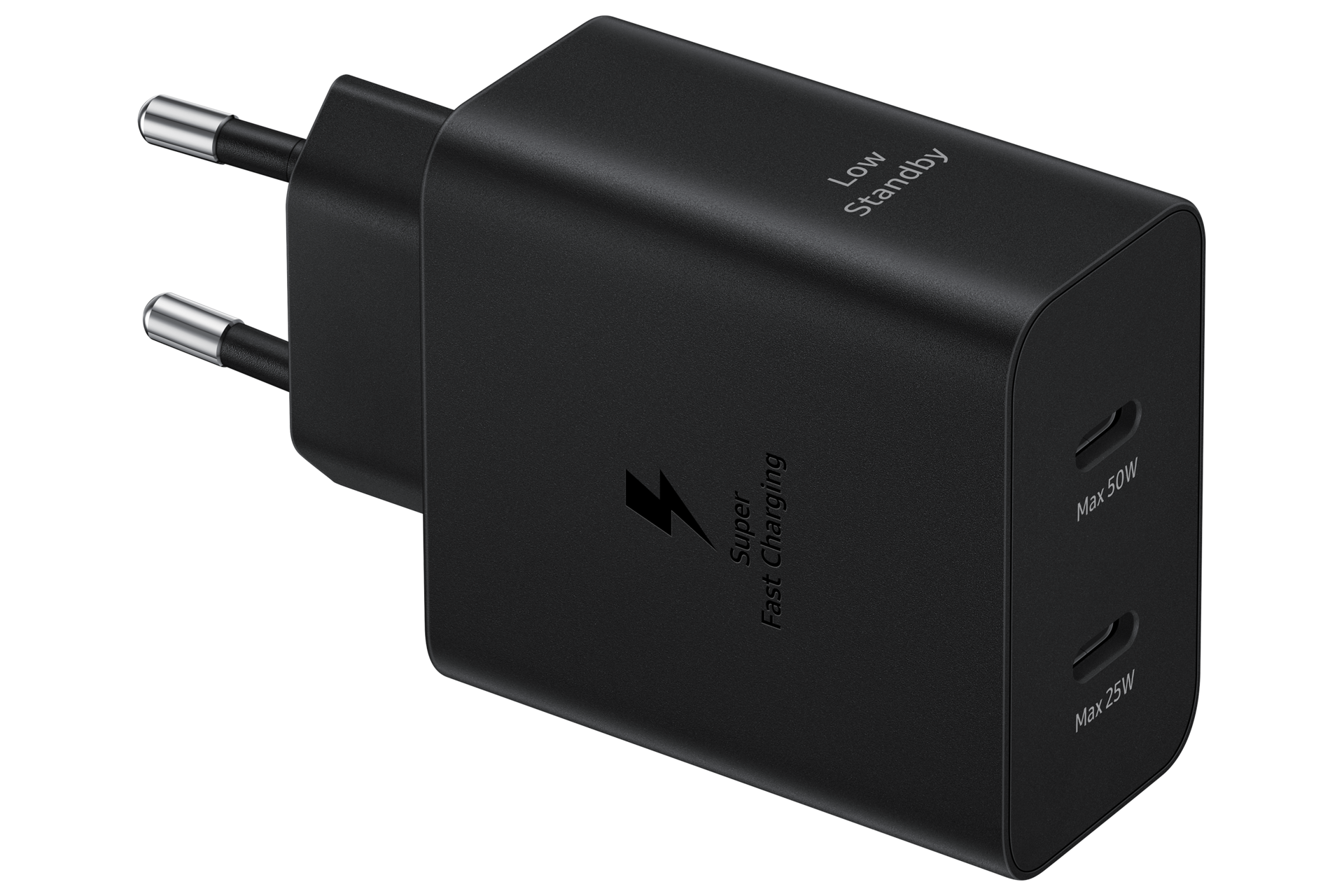 Samsung Schnellladegeraet 2xUSBC 50WUSBC Kabel 1,8m schw