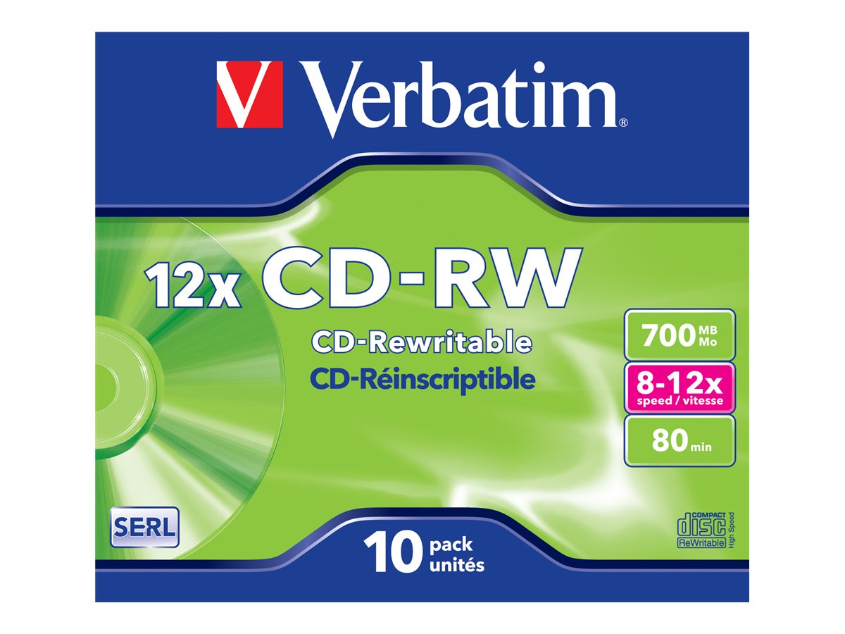 10 verbatim CD-RW 700 MB wiederbeschreibbar
