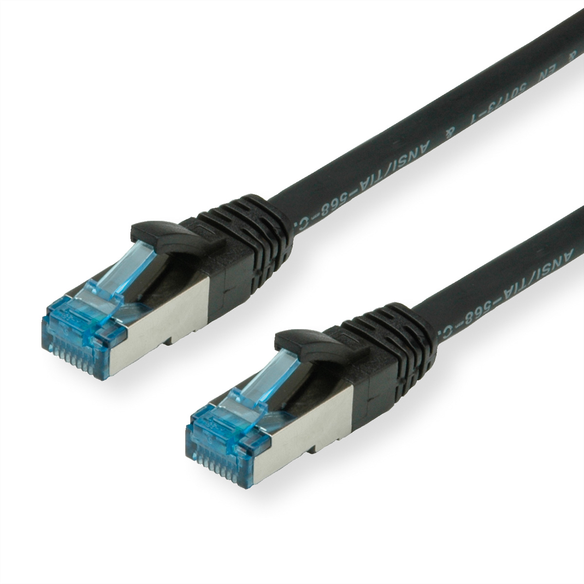 VALUE Patchkabel Kat.6A Class EA S/FTP PiMF LSOH schwarz 1m