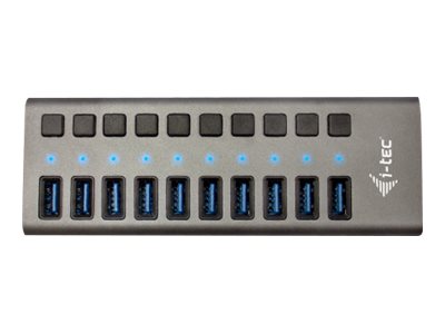 I-TEC USB 3.0 Charging HUB 10port port mit externem Netzadapter 48W 10x USB Ladeport fuer Tablets Notebooks Ultrabooks PC