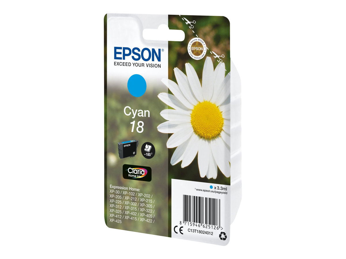 C13T18024012 EPSON XP Tinte cyan ST 180 C13T18024012 EPSON XP Tinte cyan ST 180