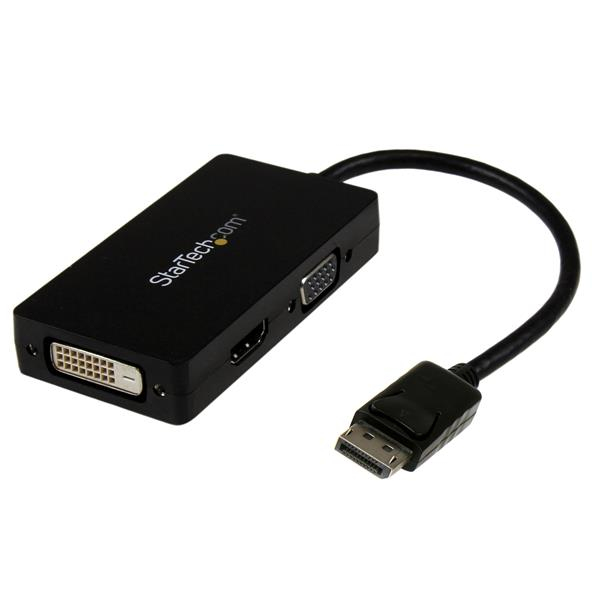 STARTECHCOM Travel AV adapter 3in1 DisplayPort to VGA DVI or HDMI converter