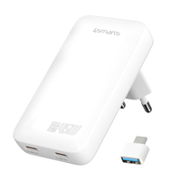 Netzladegerät FlatPlug Slim Dual 45W GaN 2C, weiß