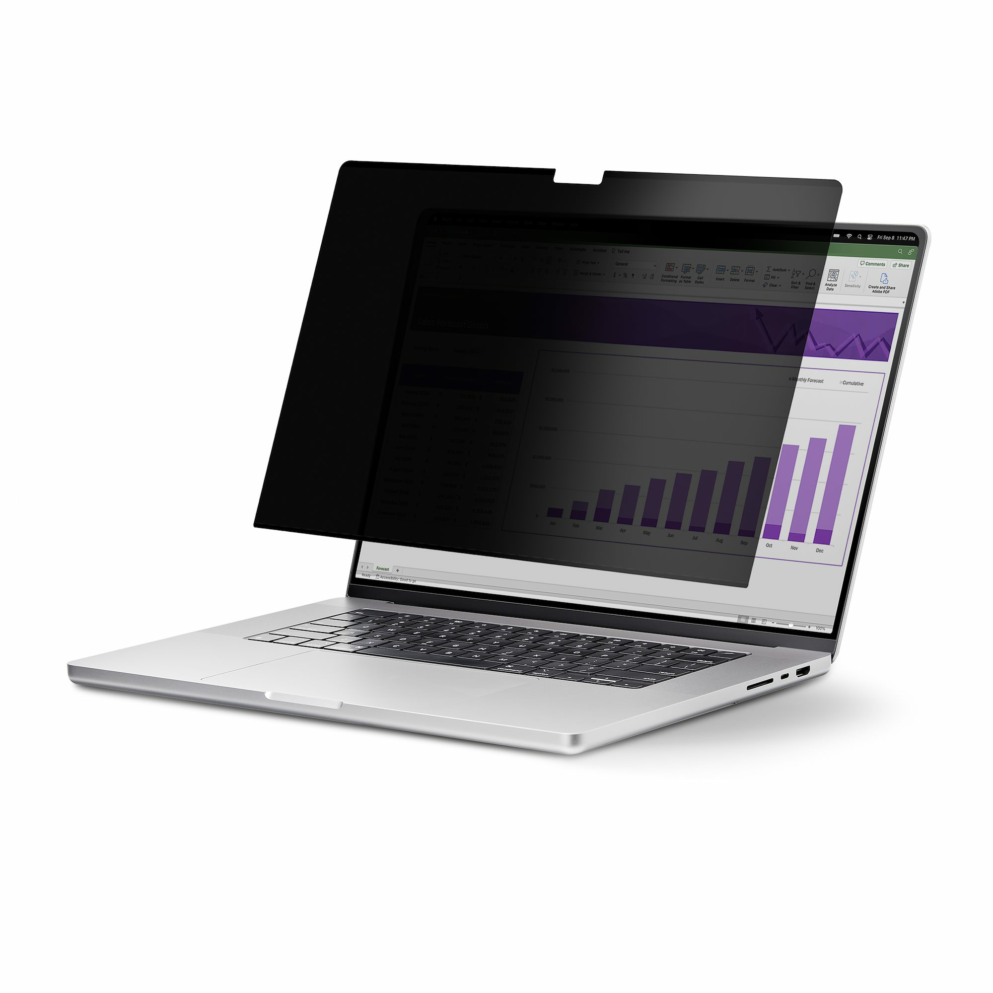 STARTECHCOM 33,78cm 13,3Zoll MacBook Pro M1M2 Laptop Sichtschutz BlickschutzfilterBlaulichtfilter FlipOver Laptop Sichtschutzfol