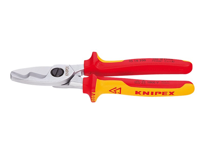 Knipex Kabelschere chrom isol. 200mm VDE 1000V Knipex Kabelschere chrom isol. 200mm VDE 1000V