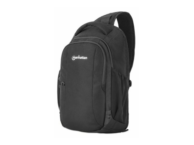MANHATTAN Amsterdam Anti-Diebstahl Laptop-Umhängetasche 33,8cm 13,3Zoll Rucksack mit einzelnem Schultergurt wasserabweisend schwarz