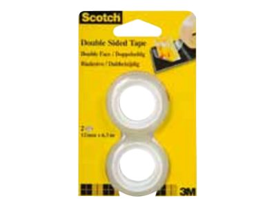 Scotch doppelseitiges Klebeband 12,0 mm x 6,3 m, 2 Rollen Scotch doppelseitiges Klebeband 12,0 mm x 6,3 m, 2 Rollen