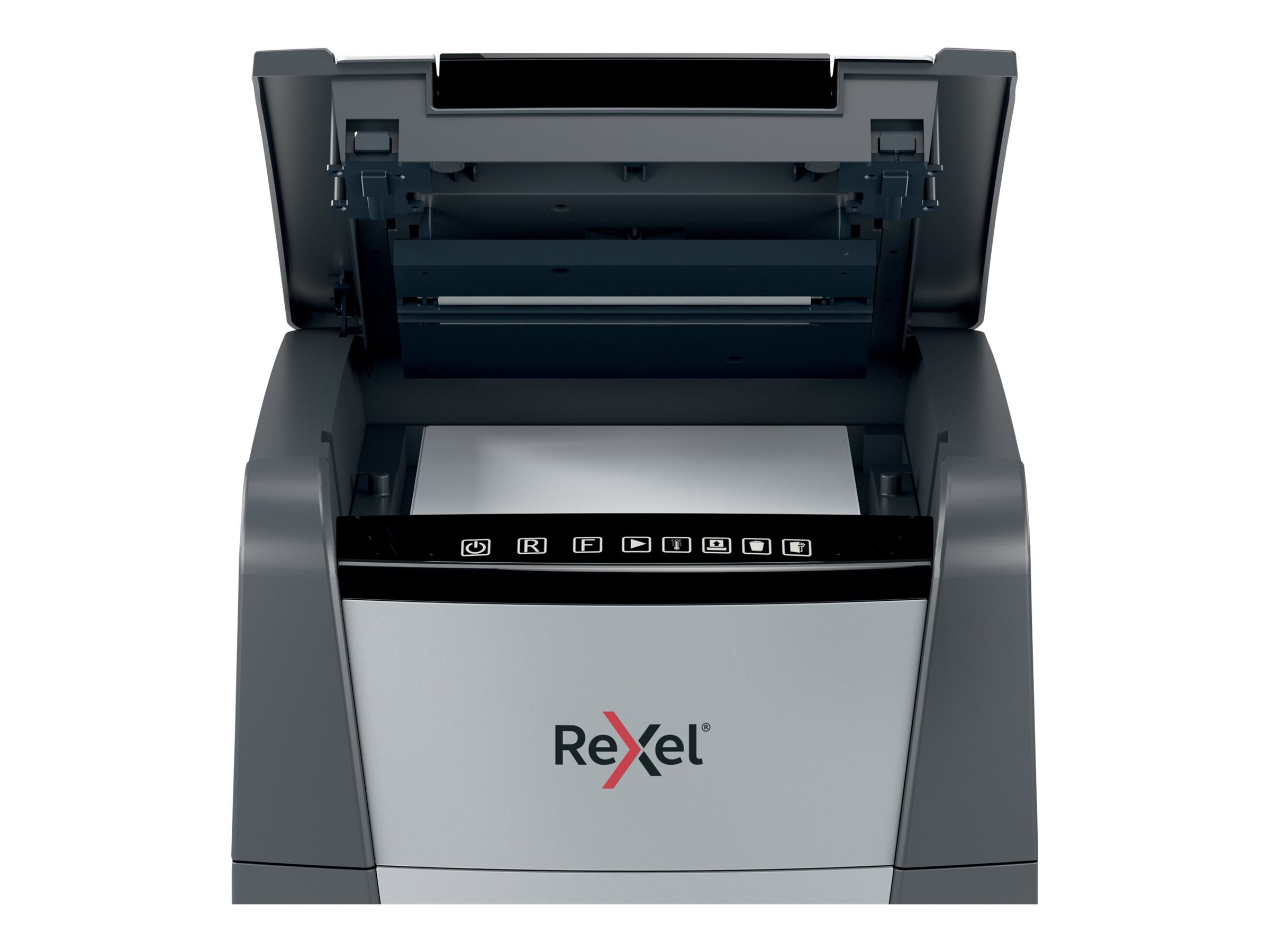 Rexel Optimum AutoFeed+ 90X Aktenvernichter mit Partikelschnitt P-4, 4 x 28 mm, bis 90 Blatt, schwarz