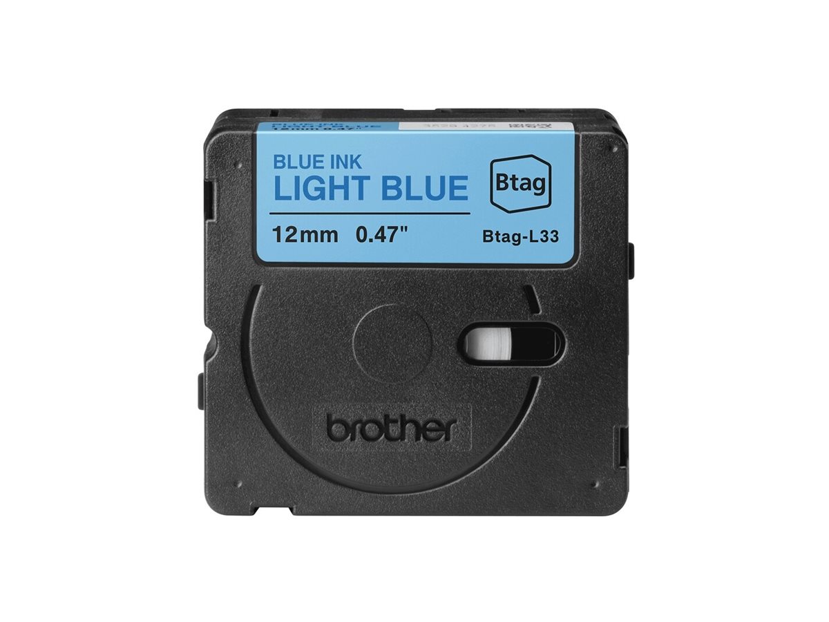 brother Schriftband Btag BTAGL33, 12 mm blau auf blau