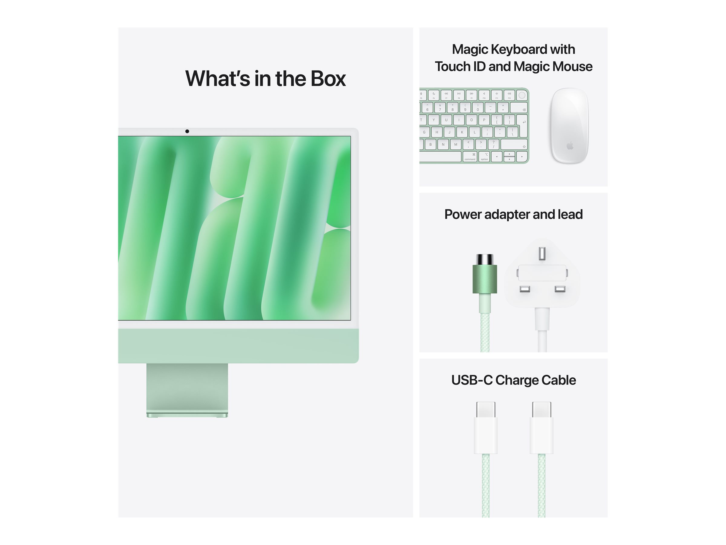 APPLE 24inch iMac with Retina 4.5K display Apple M4 chip with 10core CPU and 10core GPU 16GB 512GB SSD Green APPLE 24inch iMac with Retina 4.5K display Apple M4 chip with 10core CPU and 10core GPU 16GB 512GB SSD Green