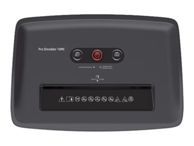 HP Pro Shredder 10MC Aktenvernichter mit Partikelschnitt P-5, 2 x 15 mm, bis 10 Blatt, schwarz