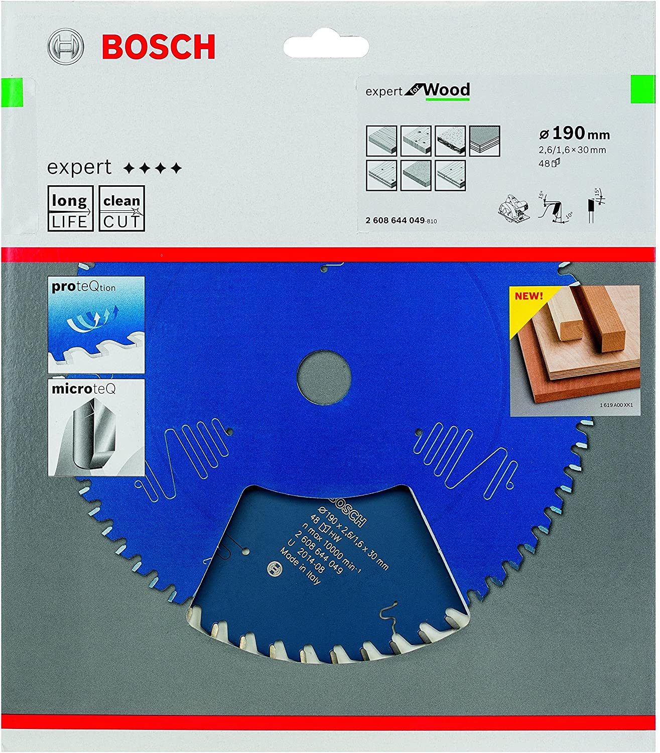 Bosch EXPERT Wood Kreissägeblatt 190mm 48Z